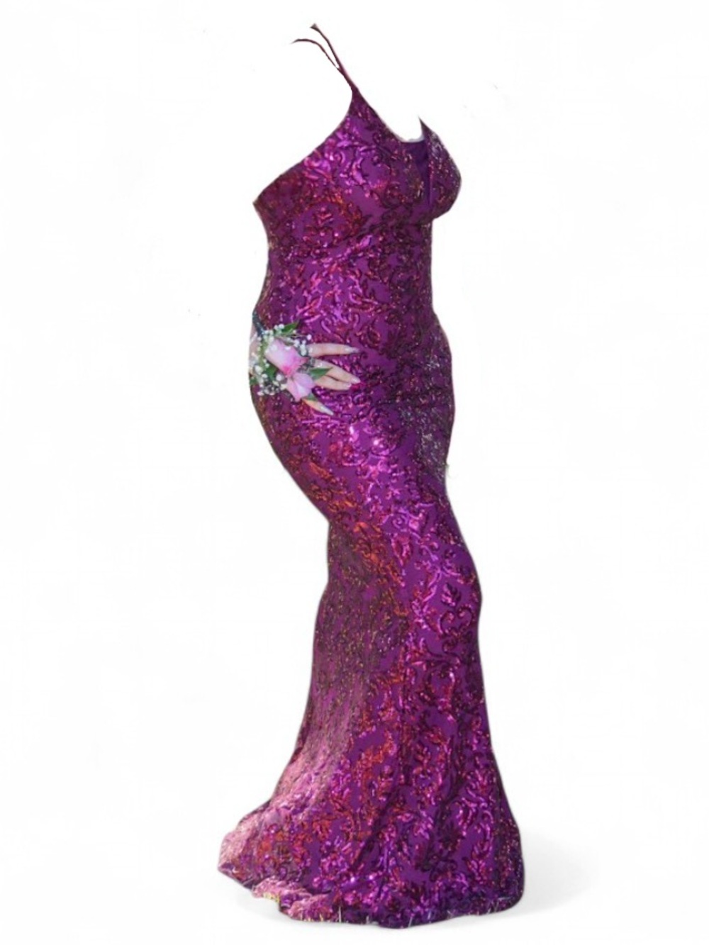 Windsor Burgundy Backless V Neck Sequin Formal Occasion Birthday Prom Maxi Dress